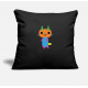 Cat Rectangle And Triangle Shape Black Pillow